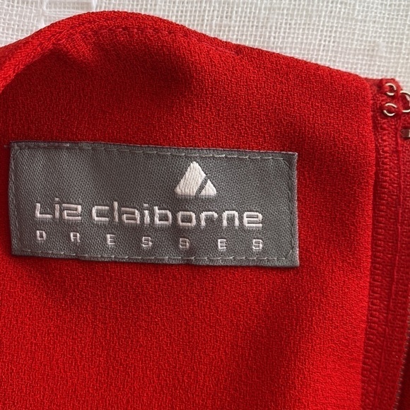 Liz Claiborne vintage cherry red shift dress with gold embellishments. - Picture 5 of 14